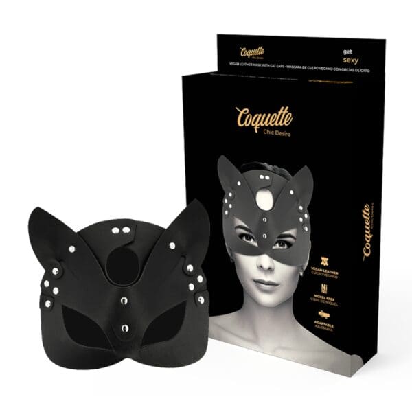 COQUETTE CHIC DESIRE - VEGAN LEATHER MASK WITH CAT EARS 2